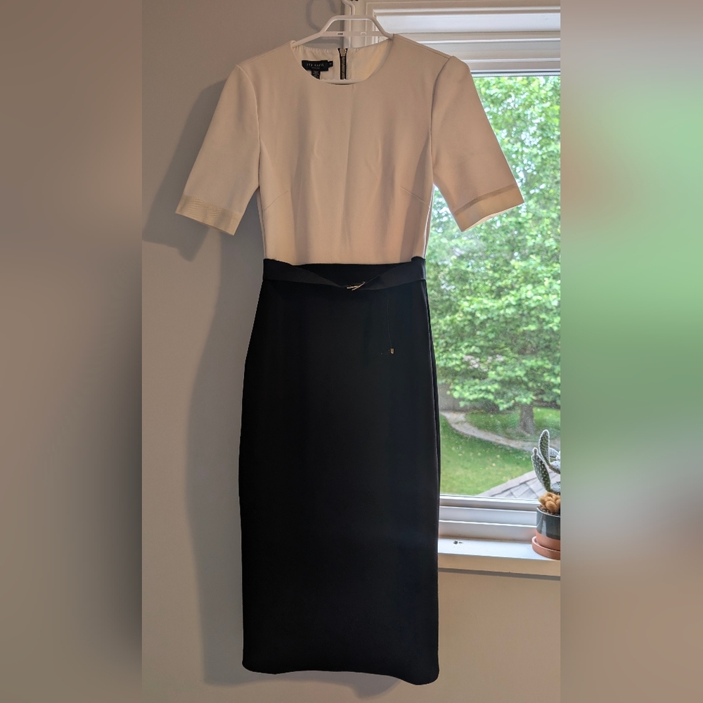 Ted Baker Elegant Black & White Women's Midi Dress